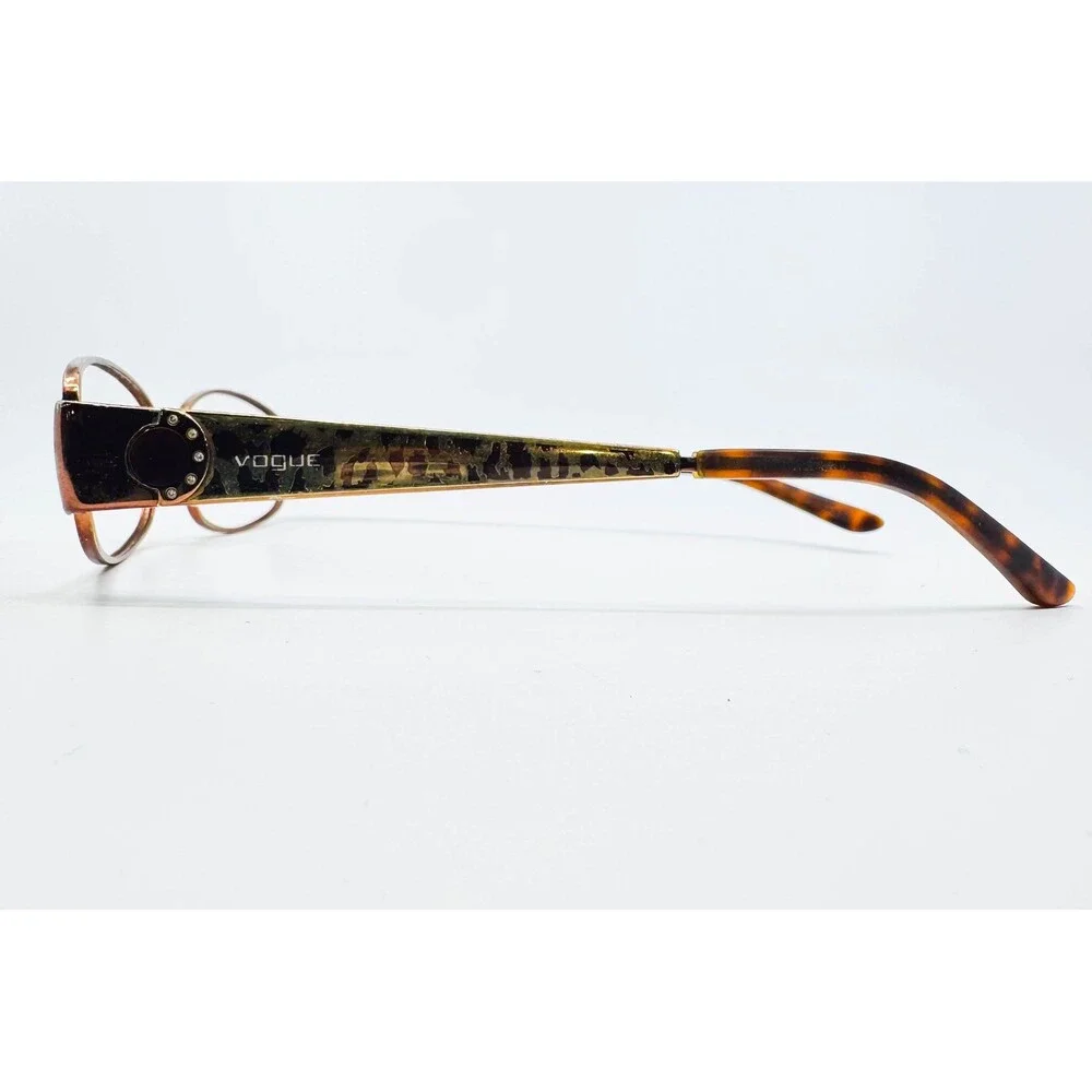 Vogue Eyeglasses Womens Brown VO 3745-B 811 Animal Print Crystals 51-16-135